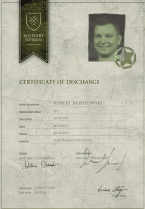 Certyfikat ukończenia kursu przez Roberta Brzozowskiego