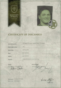 Certyfikat ukończenia kursu przez Sebastiana Mataczyno Certyfikat ukończenia kursu przez Sebastiana Mataczyno